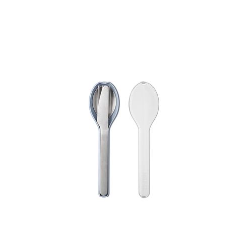 Mepal – Cutlery 3-Piece Set Ellipse – Cutlery Set On The Go - Consists of A Knife, Fork & Spoon - Cutlery Set with Travel Case – Stainless Steel - Nordic Blue