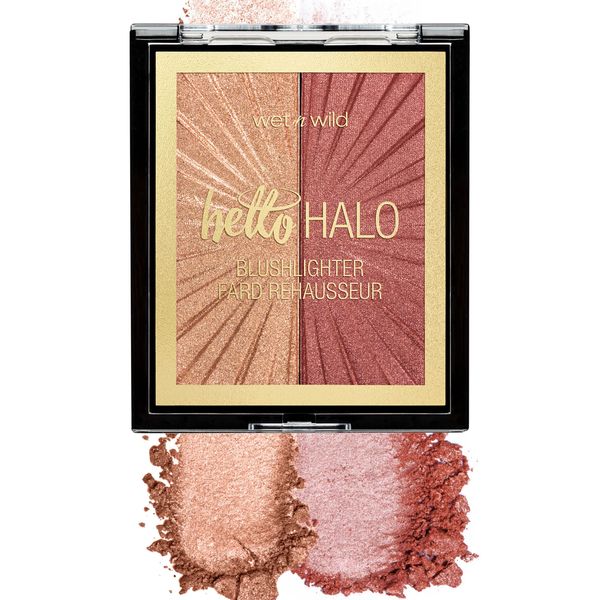 Wet n Wild MegaGlo Blushlighter, Blendable Blush & Highlighter Set, Shimmery Metallic Finish, Flash Me