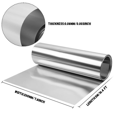 Uxney Aluminum Flashing Roll，Aluminum Sheet Roll 5000x200x0.08mm(LxWxT) Applicable to Various House Repair and DIY Projects