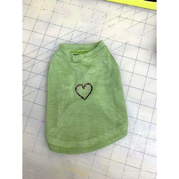 Dog or Cat T~Shirt for Pet Clothes Breathable Stretchy with Rhinestone heart