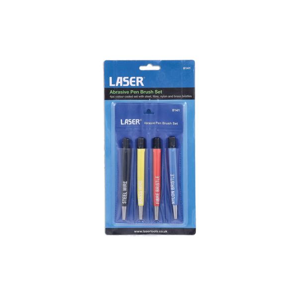 Laser 8141 Abrasive Pen Brush Set 4pc