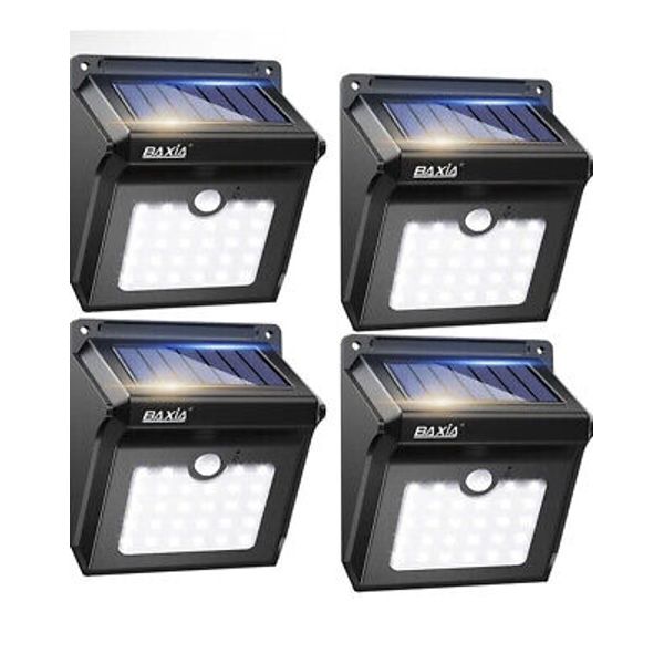 BAXIA TECHNOLOGY Solar Outdoor Lights Wireless Security Motion Sensor (4-PACK)