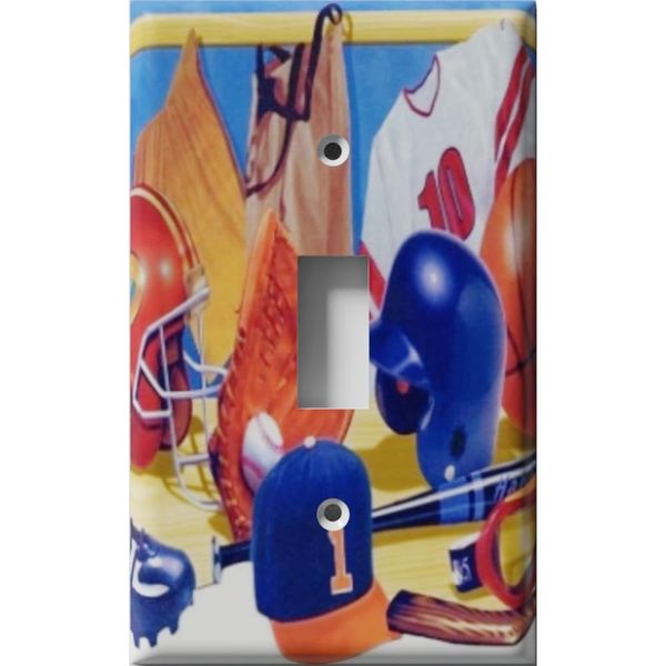 SnazzySwitch All Sport 2 Decorative Light Switch Cover - Single Toggle Wall Plate