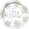 Amscan 592174 Plate Lc Met Shining Snow 27Cm