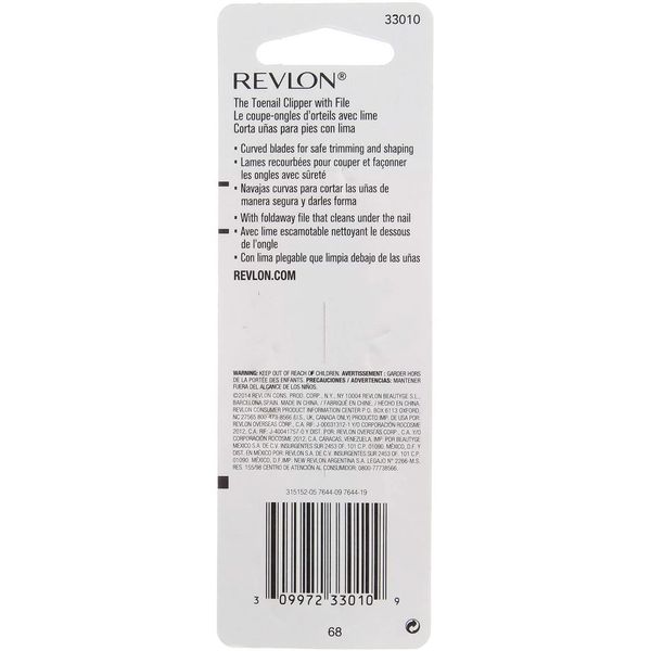 Revlon Toenail Clipper, 1 ea (Pack of 6)