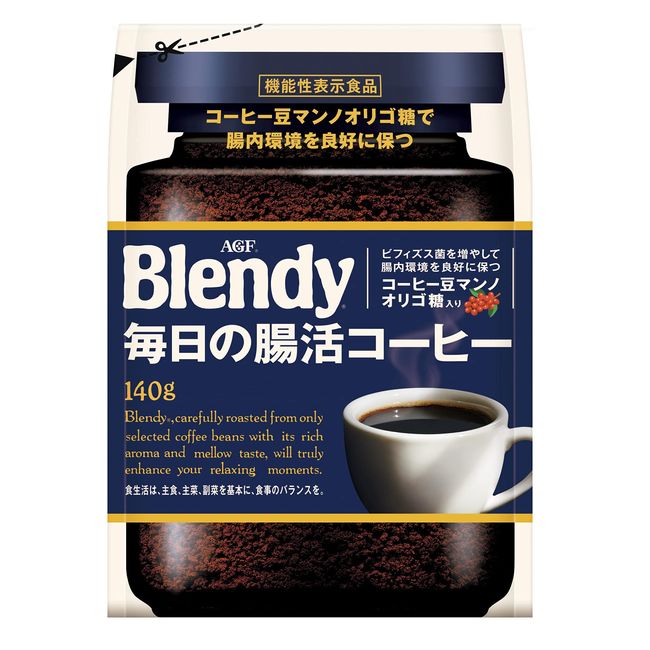 AGF Blendy Daily intestinal coffee bag 140g [Instant coffee] [Water-soluble coffee] [Refill] [Manno oligosaccharide] [Intestinal activity]