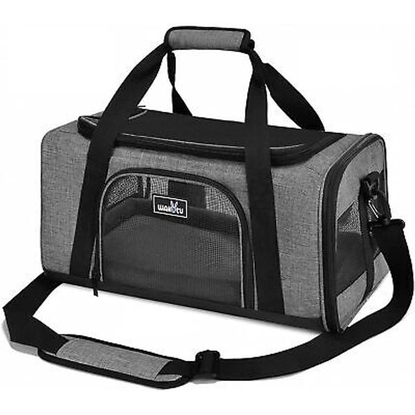 TSA Approved Pet Carrier for Small Cats 17.7"L x 11.0"W x 8.3"H, 1.0 Grey