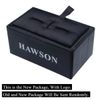HAWSON Classic Character Black Square Cufflinks-Best Man Cufflinks For Wedding.