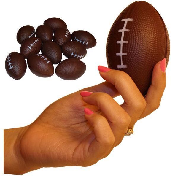 Mini Foam Footballs Dozen Pack | Party Favor Balls | Mini Football Stress Balls Bulk | Football Party Decorations | Big Game Party Decorating Footballs | Small Foam Footballs | by Wilde Tyke