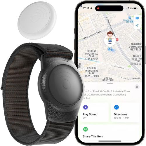GPS Tracker for Kids,Real-Time Kids Tracker Works with Apple Find My App (iOS Only, Not for Android) Lightweight GPS Tracker,Hidden Mini GPS Tracking Device,Waterproof, No Monthly Fee.