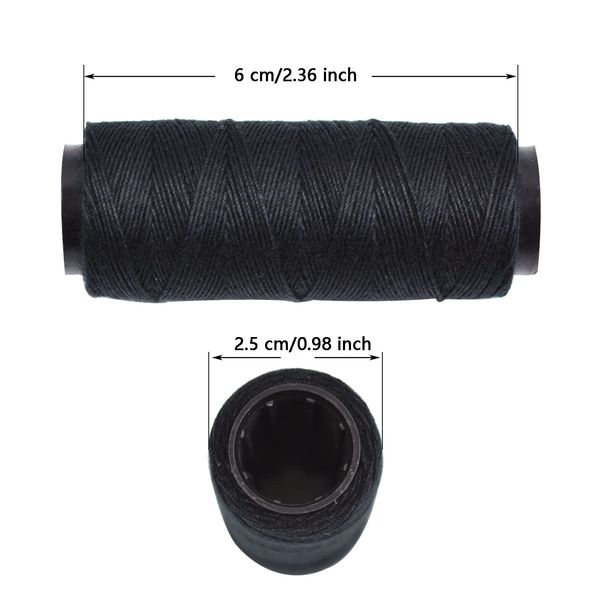 3 Rolls Sewing Threads Weaving Threads for Making Wigs Hand Sewing Hair Weft DIY (Black)