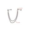 Punk Ball Stud Slave Cartilage Ear Cuff Wrap Double Plain Chain Piercing Earring Barbell