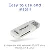 Integral SD Card Reader USB2.0 for SD, SDHC, SDXC Memory Cards, USB 2.0 Memory Card Adapter, White