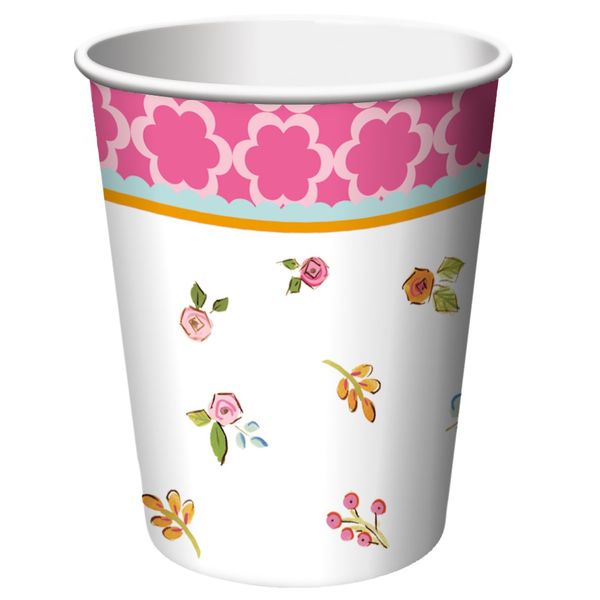 Creative Converting 8 Count Paper Cups, Tea Time