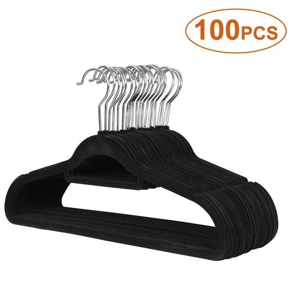 Premium Non-Slip Flocked Velvet Hangers Shirt/Pants Clothes Hangers 100 Pack