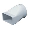 White Rectangular Channel - 75mm x 150mm - Transformer to 125mm - Round Duct Pipe/Hose.