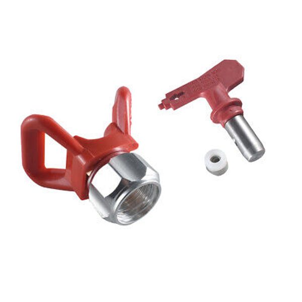 Red 519 Airless Paint Spray Gun Tip Nozzle and Guard for Sprayer Gray