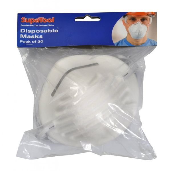 SupaTool Nuisance Dust Mask Disposable Cleaning Molded Face Masks Respirator X 20 Masks