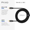 PAXO 2m MICRO USB to USB C cable, OTG, charges USB C devices, charging cable, charging adapter, data cable, USB 2.0