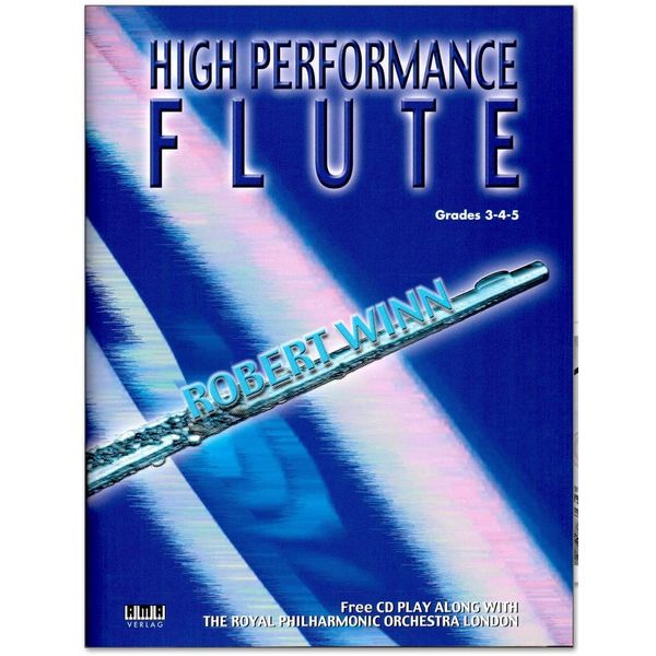 High Performance Flute - 80 Spielstücke - Reihe AMA Querflötenschule von Robert Winn - von Barock über Klassik bis Jazz und Gospel - mit CD, bunter herzförmiger Notenklammer