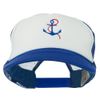 Anchor with Chain Embroidered Foam Mesh Back Cap - Royal White OSFM