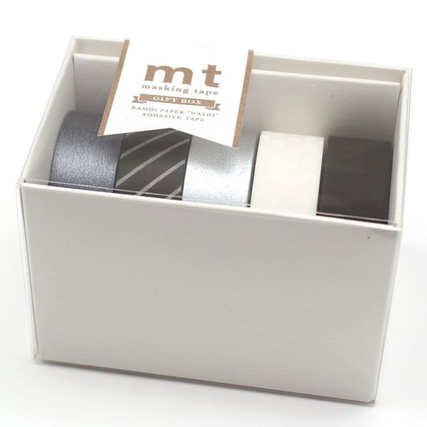 Kamoi Processing Paper Masking Tape MT05G015 mt Gift Box Monotone 3 0.6 inches (15 mm) x 26.4 ft (7 m), 5 Rolls Set