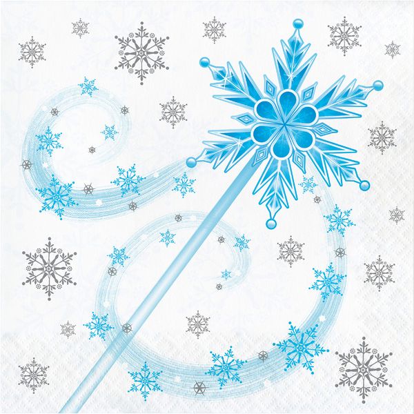 Creative Converting Snow Princess Wand Napkins, 16 ct