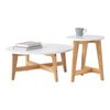 LOWYA Nesting Table Low Table Set of 2 Round Round White Width 75 Width 40