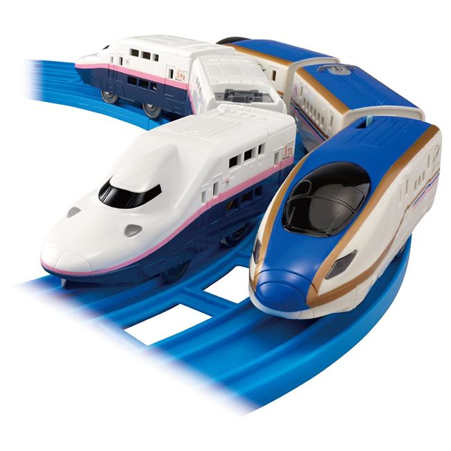 Plarail Sayonara E4 Series Shinkansen Max & E7 Series Joetsu Shinkansen (Toki Color)