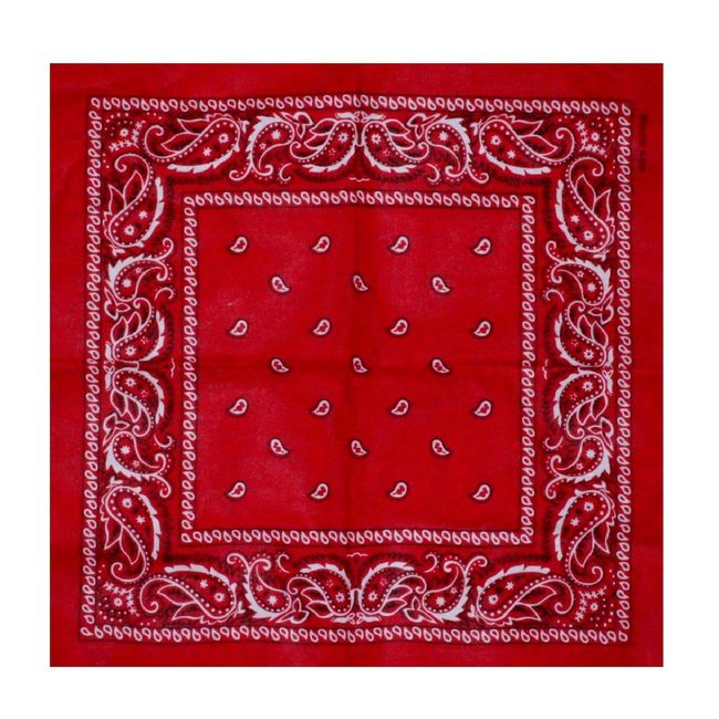 100% cotton Paisley Design Bandana. (Red)