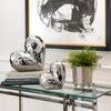 Sagebrook Home Creative Abstract Ceramic Heart Sculpture, Room, Office Décor or Gift, Silver, 8 L x 3 W x 8 H Inches