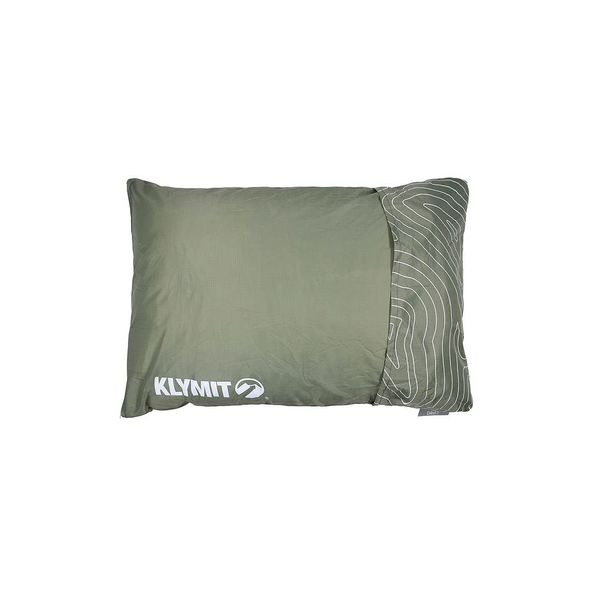 Klymit Drift Camping Pillow, Shredded Memory Foam Travel Pillow with Reversible Cover for Outdoor Use, Green, Large