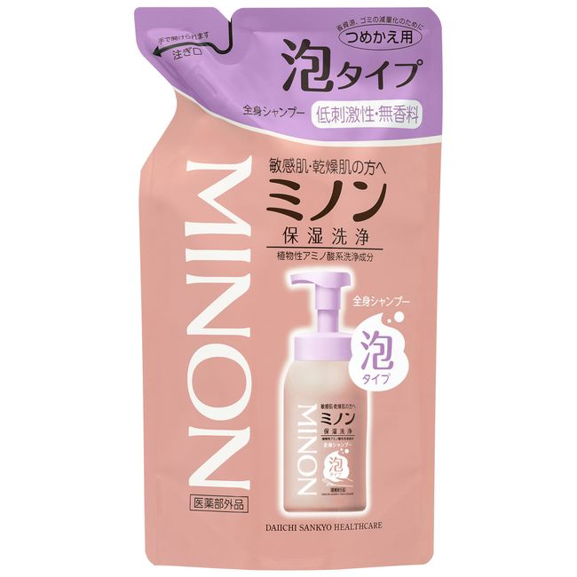 Minon Full Body Shampoo, Foam Type, Refill, 13.5 fl oz (400 ml)