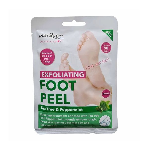 DermaV10 Exfoliating Foot Peel Tea Tree and Peppermint 1 Pair