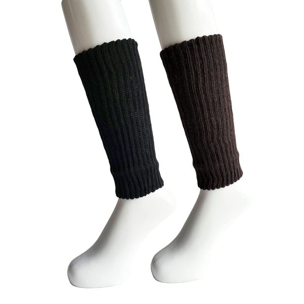 Leg Warmers, Warmer, Silk Blend, Double Knit, Amerib, Men's, Women's, Ankle Warmers, 9.4 inches (24 cm), 2 Pairs Set (Color Available) R14