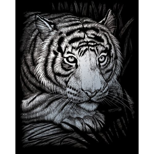 Royal Brush Silver Foil Engraving Art Kit 8"X10", White Tiger