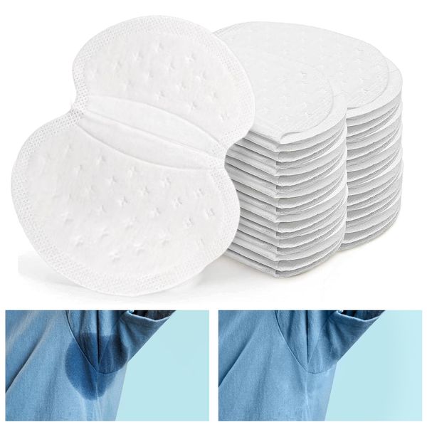 Masaei Armpit Sweat Pads for Women Men, 60Pcs Pure Cotton Underarm Sweat Pads, Disposable Sweat Pads Armpits Invisible, Comfortable Unflavored