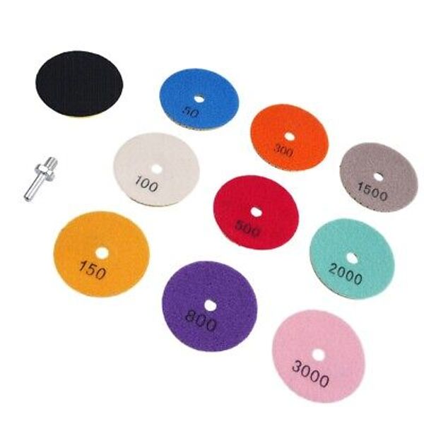 11x 3 Diamond Polishing Pads Grinder Discs Kit Granite Marble Stone Wheel