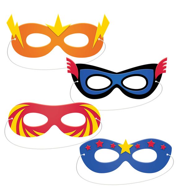 Superhero Party Masks, 4 ct