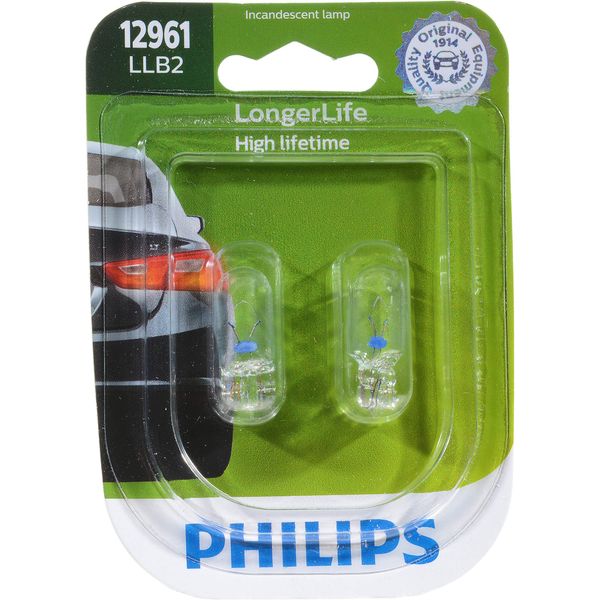 Philips 12961LLB2 LongerLife Miniature Bulb, 2 Pack