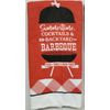 2 SAME MICROFIBER TOWELS (15"x25") SUMMERTIME COCKTAILS & BACKYARD BBQ, red, GR