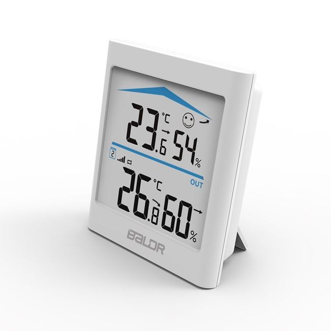 Baldr Digital Thermometer & Hygrometer Monitor - Indoor Temperature & White