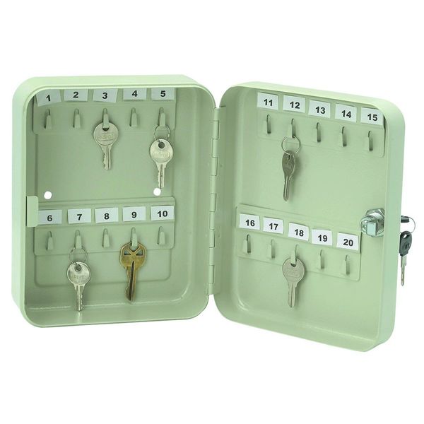 All Steel Powder Coated Lock Secured 20 Hook Key Box Storage