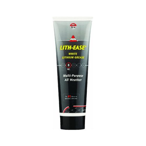 American Grease Stick Lith-Ease Premium White Lithium Grease 8oz Tube - Heavy-Duty, Multipurpose Lubricant for Automotive, Industrial & Household Use - Long-Lasting, Water & Heat Resistant