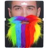 Zac's Alter Ego Multicoloured Rainbow Moustache & Beard Set