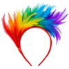 Lurrose Colorful Feather Headband Fascinator Headband Cosplay Hair Hoop Carnival Party Headdress for Easter Day