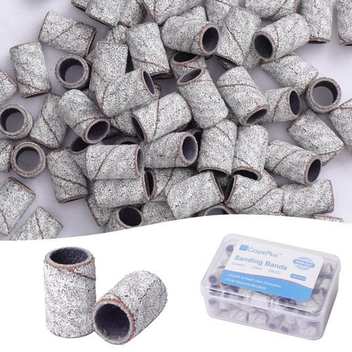GazePlus 100 Pcs Sanding Bands for Nail Drill with 3/32” Zebra Disposable Sanding Band 80 Coarse Grit Nail Sanding Bands for Nail Drill Set Acrylic Nails Gel Manicure & Pedicure
