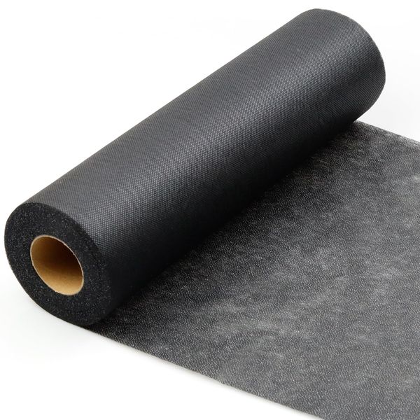 PLANTIONAL Light Weight Black Iron-On Non-Woven Fusible Interfacing: 11.6" x 30yd Medium Weight Non-Woven Interfacing Iron On Polyester Single-Sided Interfacing for DIY Crafts Supplies