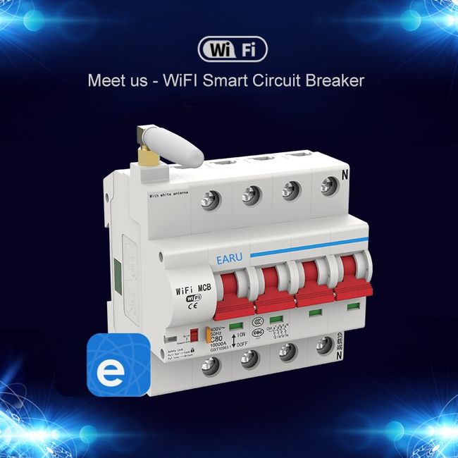 EARU- Smart Home Wifi Wireless Remote Switch Breaker Light Controller