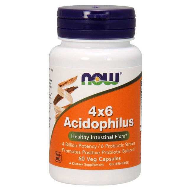 NOW Foods Acidophilus 4X6, 60 Capsules